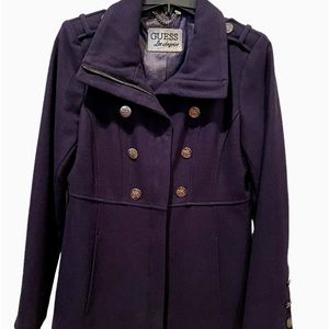 Vintage Guess Pea Coat Womens Size Medium Wool Blend